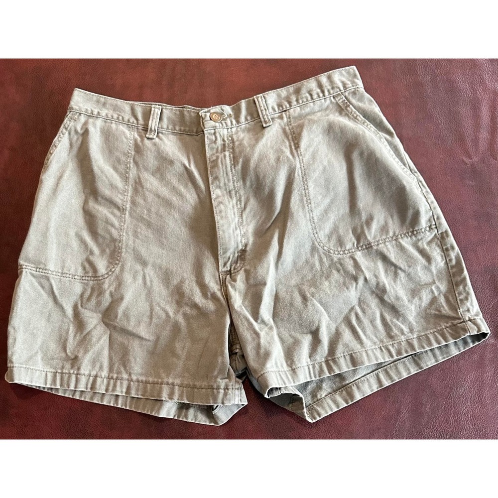 Wrangler for Women Vintage High Waisted Olive Green Cotton Denim Shorts Size 16